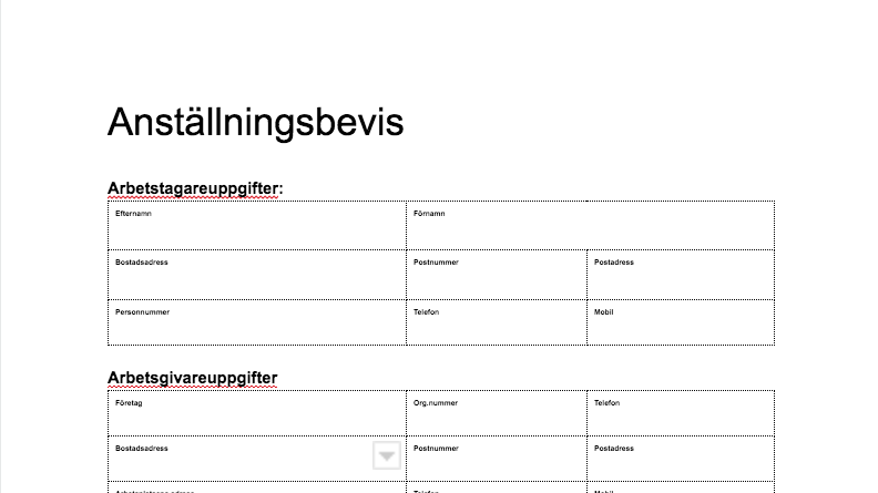 Mall For Arbetsintyg Anstallningsintyg Eller Anstallningsbevis